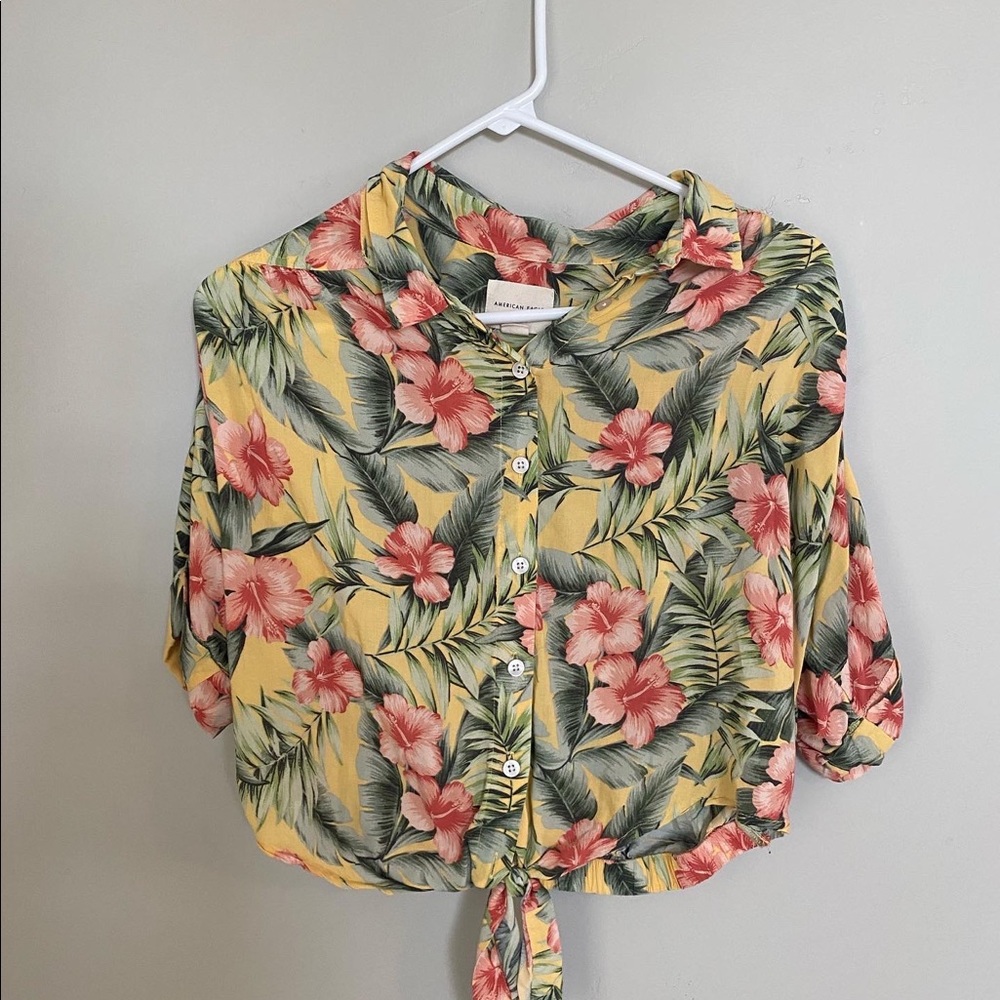 Floral American eagle shirt